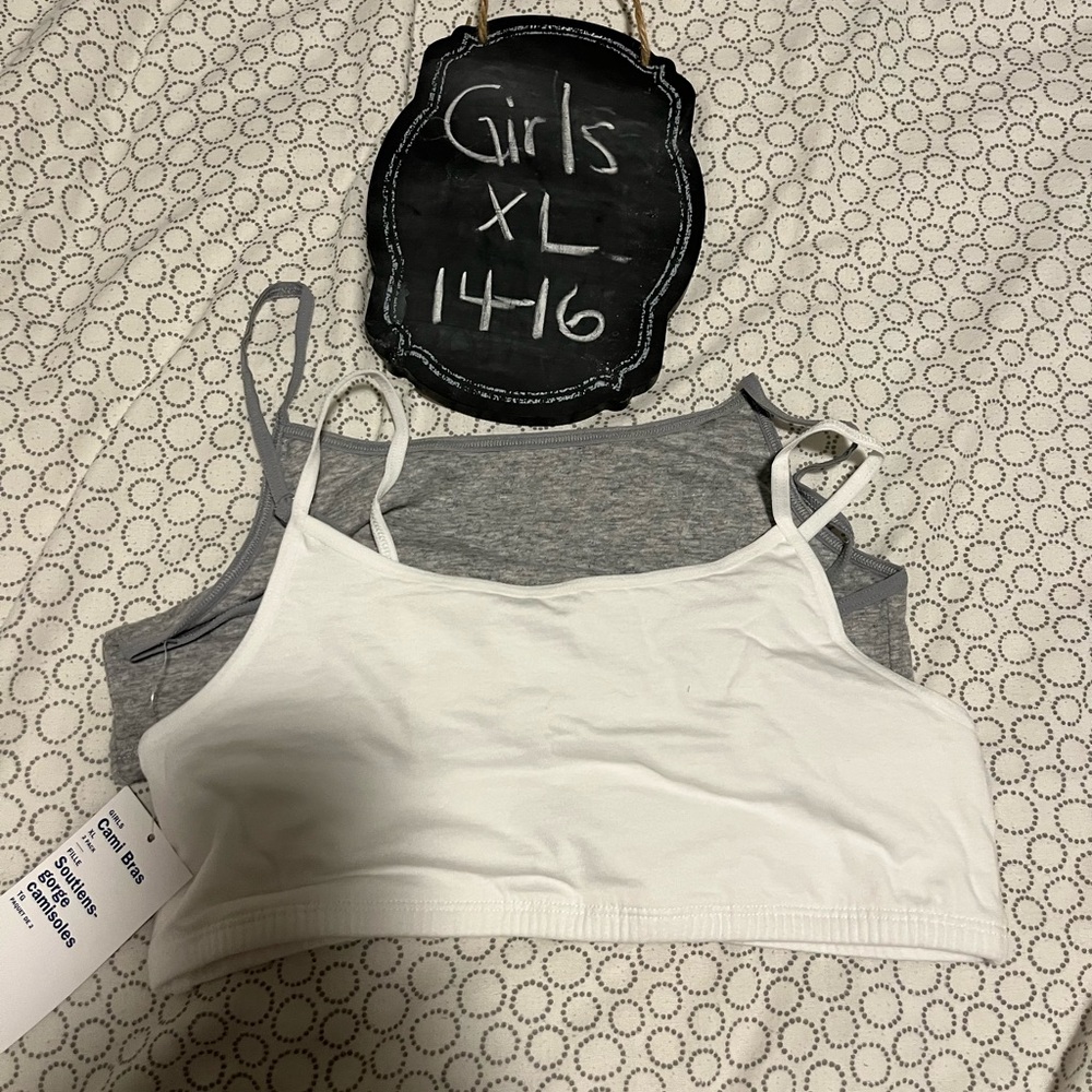 Old Navy Girls' White and Gray Camisole Set